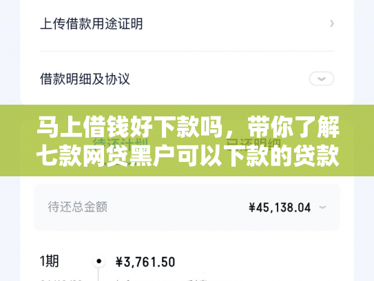 马上借钱好下款吗，带你了解七款网贷黑户可以下款的贷款