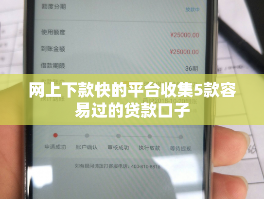 网上下款快的平台收集5款容易过的贷款口子