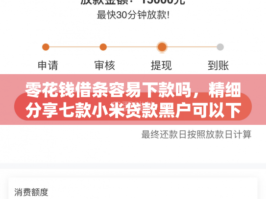 零花钱借条容易下款吗，精细分享七款小米贷款黑户可以下款吗