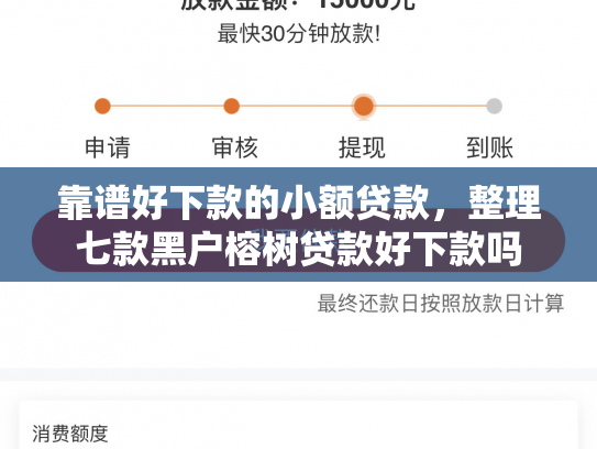 靠谱好下款的小额贷款，整理七款黑户榕树贷款好下款吗