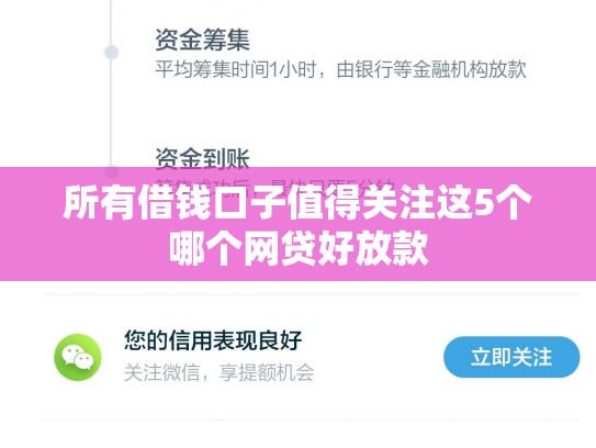 所有借钱口子值得关注这5个哪个网贷好放款