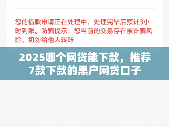 2025哪个网贷能下款，推荐7款下款的黑户网贷口子