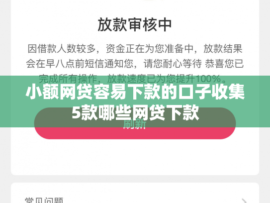 小额网贷容易下款的口子收集5款哪些网贷下款