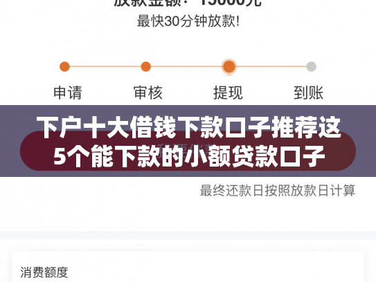 下户十大借钱下款口子推荐这5个能下款的小额贷款口子