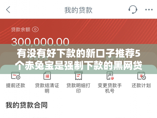 有没有好下款的新口子推荐5个赤兔宝是强制下款的黑网贷吗