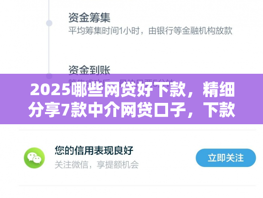 2025哪些网贷好下款，精细分享7款中介网贷口子，下款高