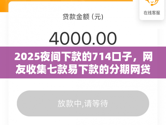 2025夜间下款的714口子，网友收集七款易下款的分期网贷口子
