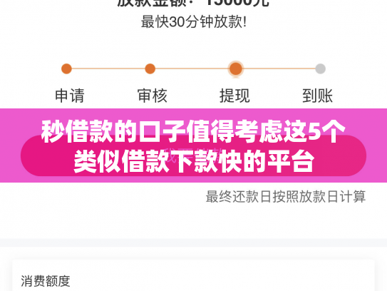 秒借款的口子值得考虑这5个类似借款下款快的平台