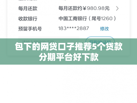 包下的网贷口子推荐5个贷款分期平台好下款