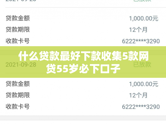 什么贷款最好下款收集5款网贷55岁必下口子