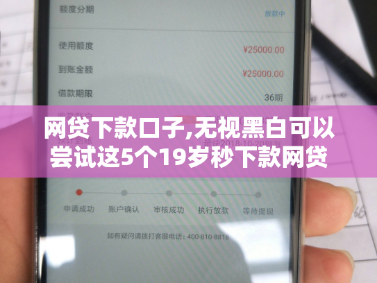 网贷下款口子,无视黑白可以尝试这5个19岁秒下款网贷