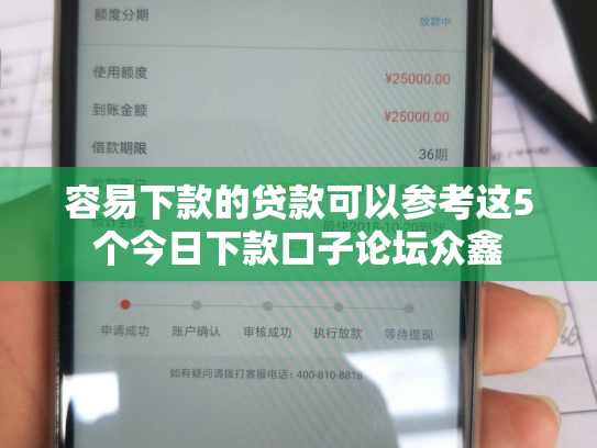 容易下款的贷款可以参考这5个今日下款口子论坛众鑫