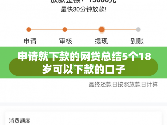 申请就下款的网贷总结5个18岁可以下款的口子