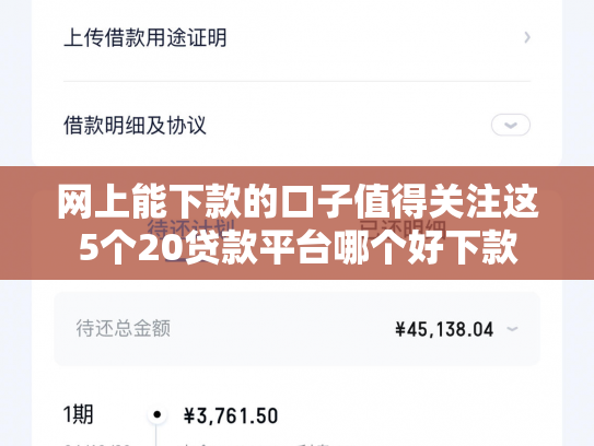 网上能下款的口子值得关注这5个20贷款平台哪个好下款